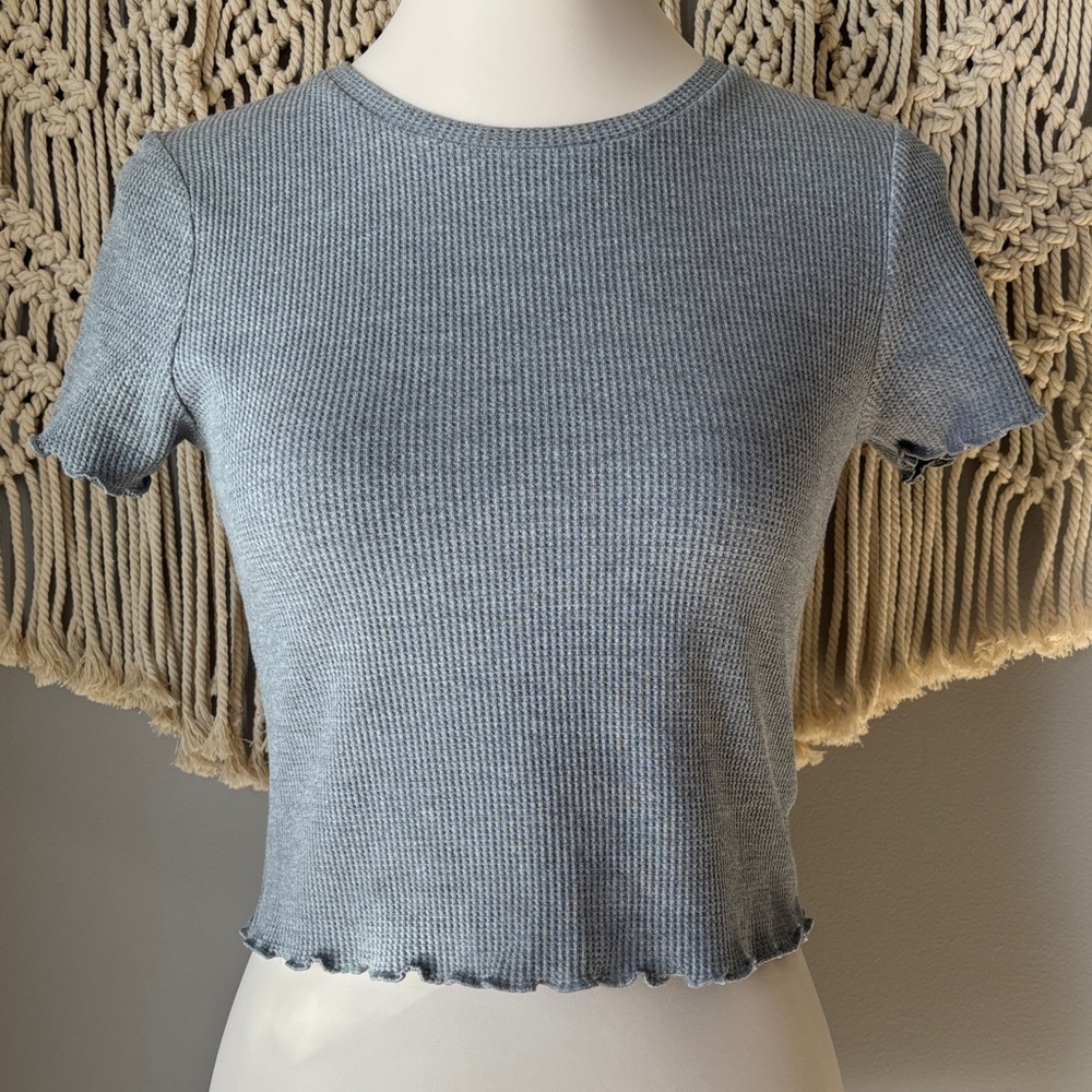 Wild Fable Gray Ribbed Crop Top